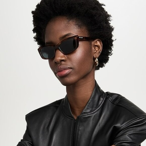 BRAND NEW Saint Laurent SL658 001 Black Rectangle Unisex Sunglasses - Picture 12 of 12